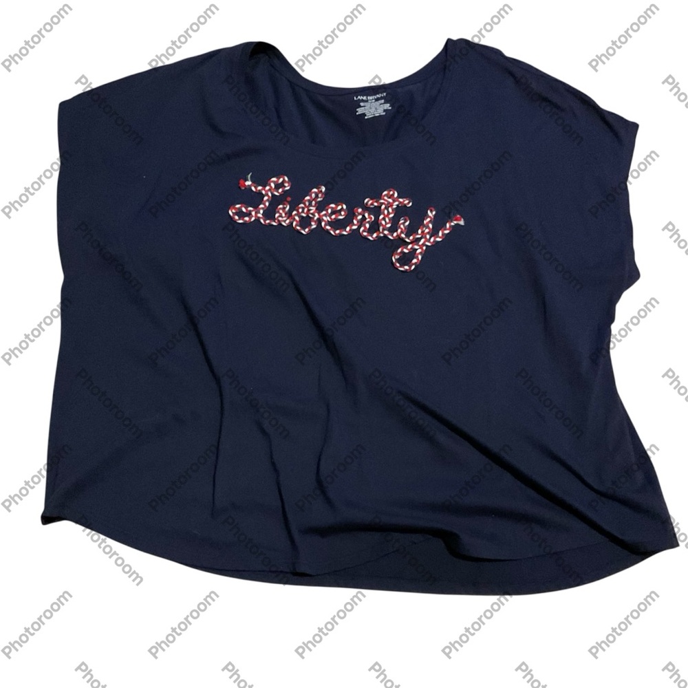 Lane Bryant embroidered liberty patriotic‎ tee shirt